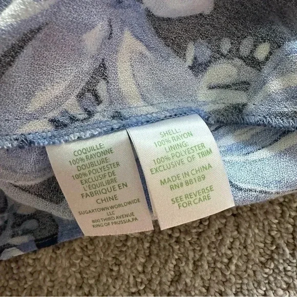 Lilly Pulitzer Auria Top in High‎ Tide Navy Top Size 2 - Picture 8 of 9